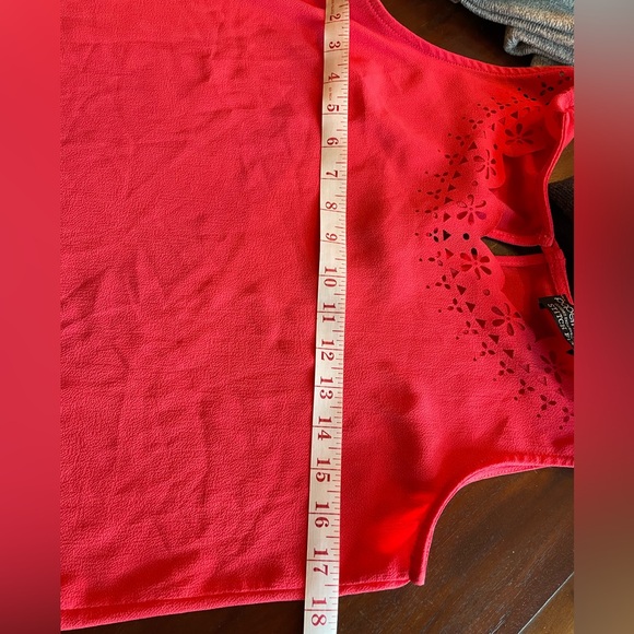 Papermoon Vibrant Coral Floral Cutout Tank Top NWT Size: XSP - Picture 10 of 12